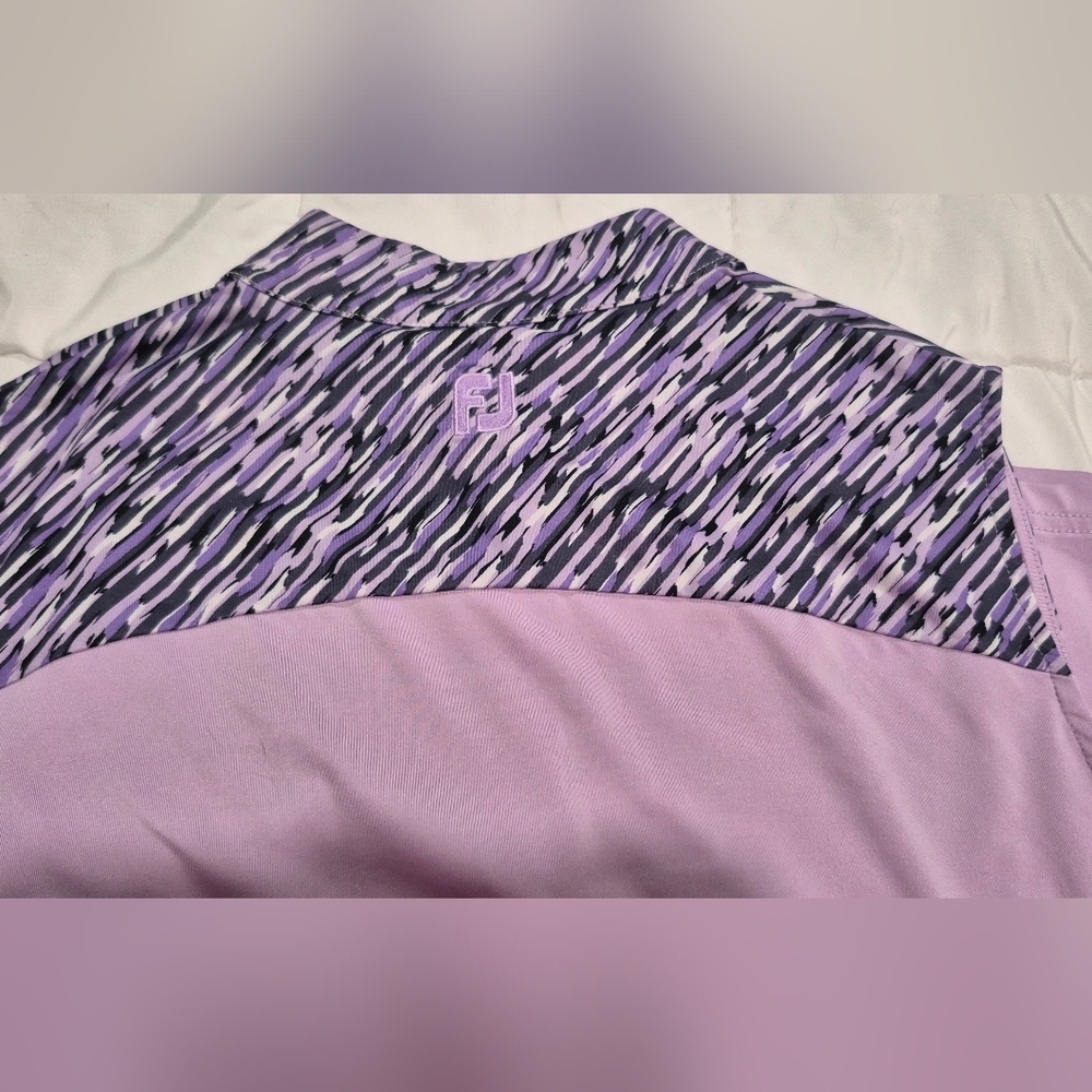 FootJoy Women's Lavender and Patterned Muscle Tee - Picture 3 of 4